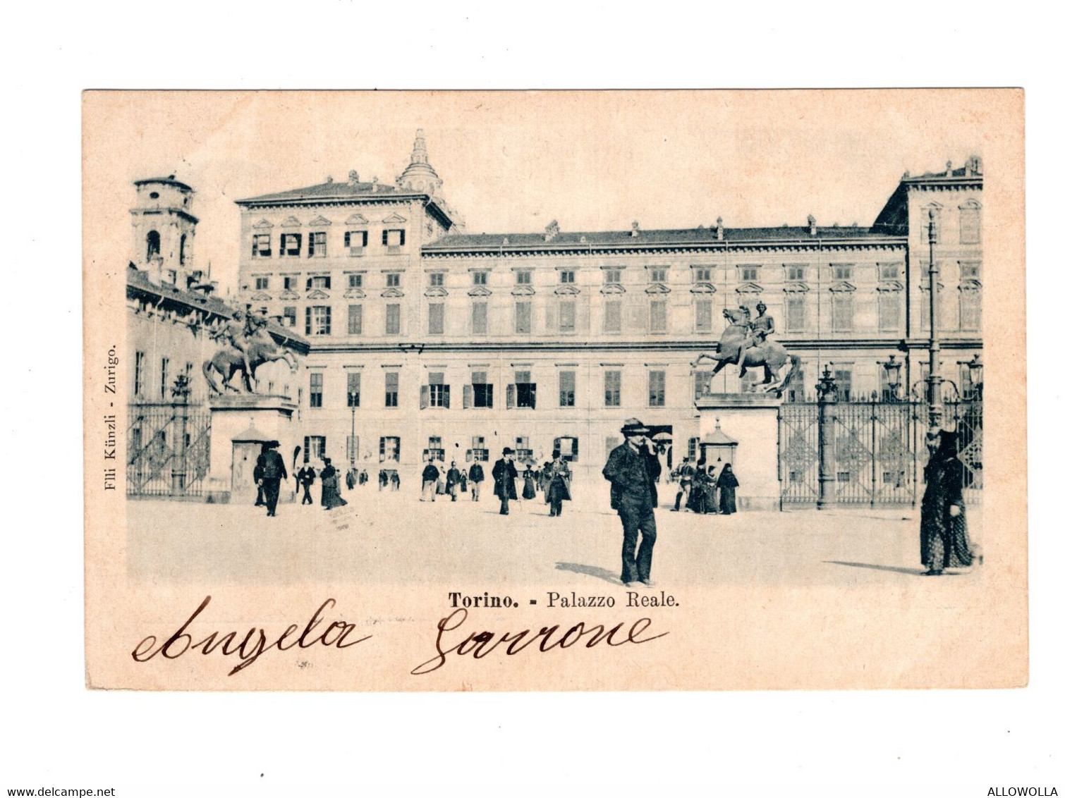 14846 " TORINO-PALAZZO REALE " ANIMATA-VERA FOTO-CART. POST. SPED.1905 - Palazzo Reale