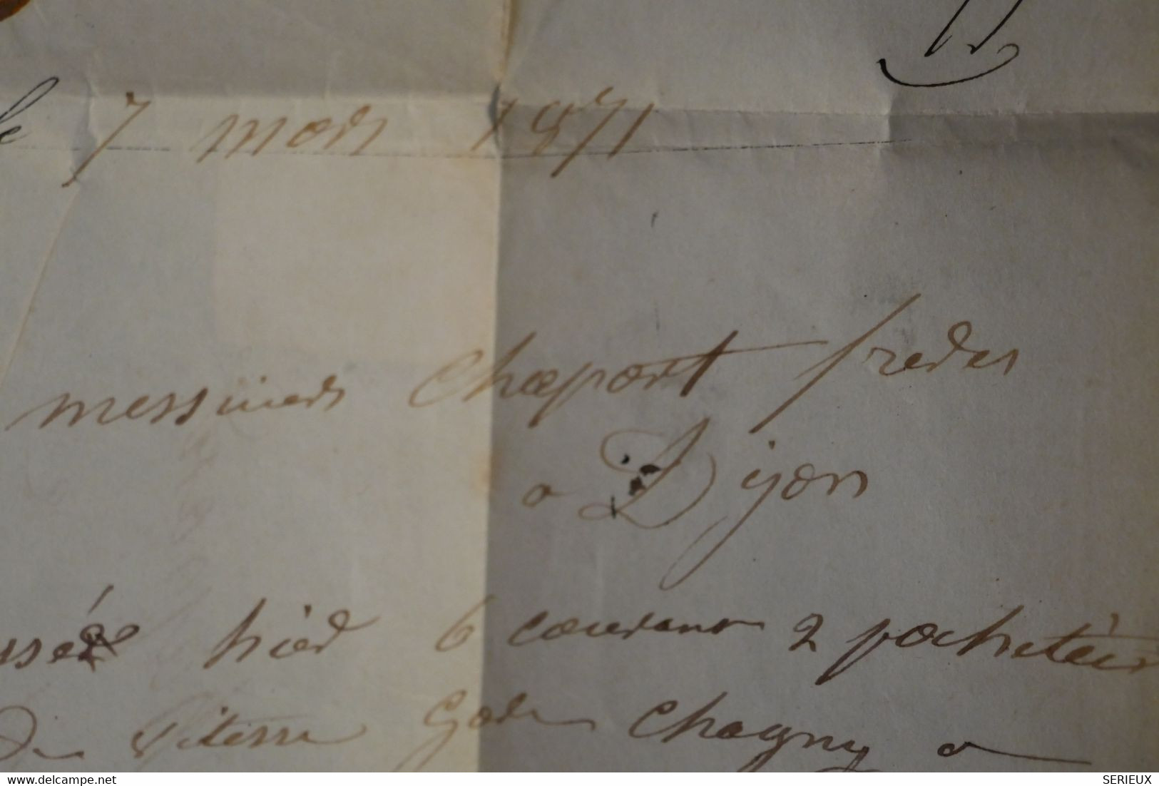 AL4 FRANCE  BELLE LETTRE  1871 CHALON  POUR DIJON   + BORDEAUX N°46+ AFFRANCH. INTERESSANT - 1870 Bordeaux Printing