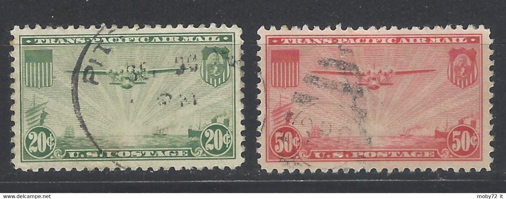 USA - 1937 - Usato/used - Trans Pacific Airmail - Mi N. 400/01 - 1a. 1918-1940 Afgestempeld