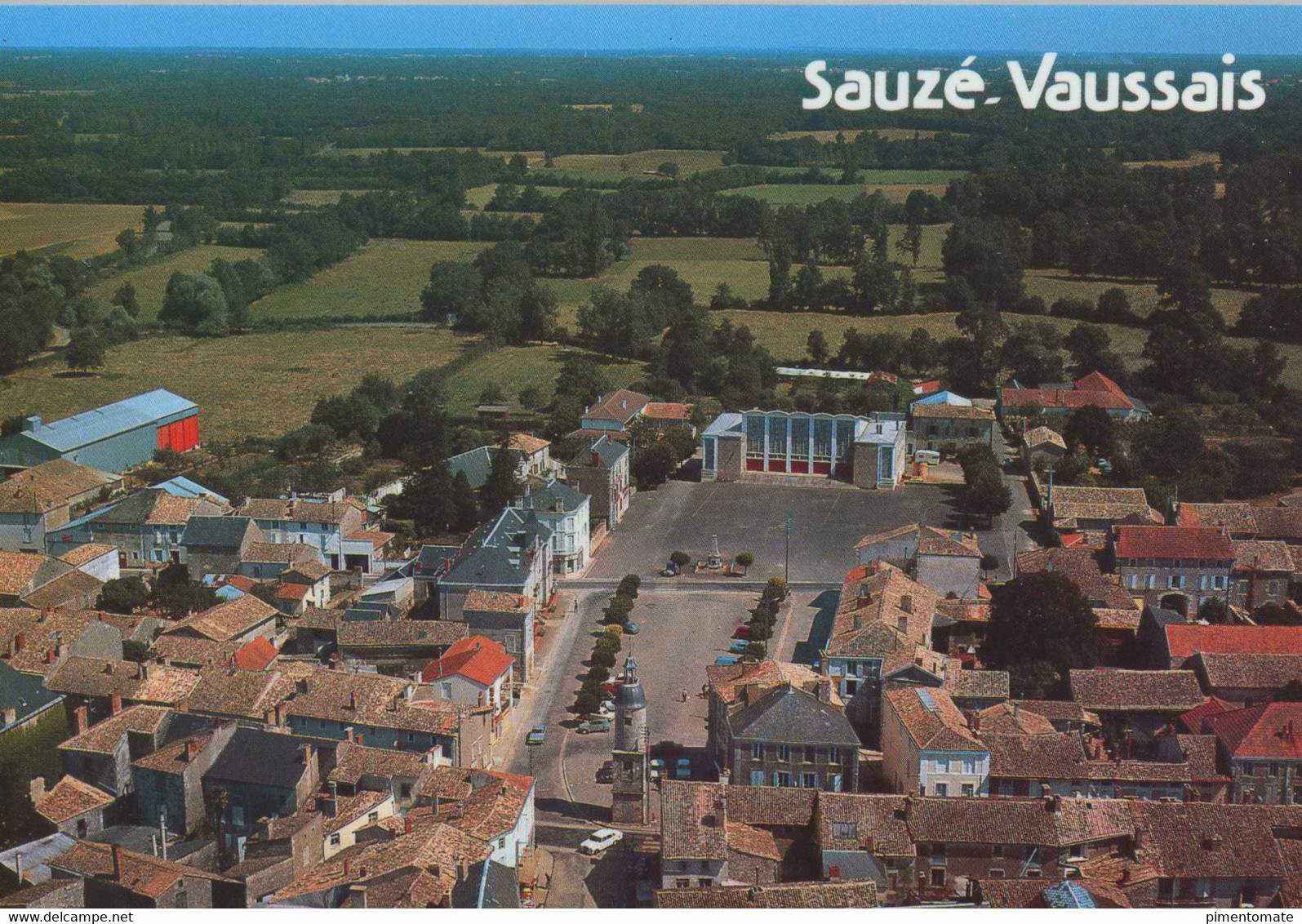 SAUZE VAUSSAIS LE CENTRE BOURG VUE AERIENNE - Sauze Vaussais