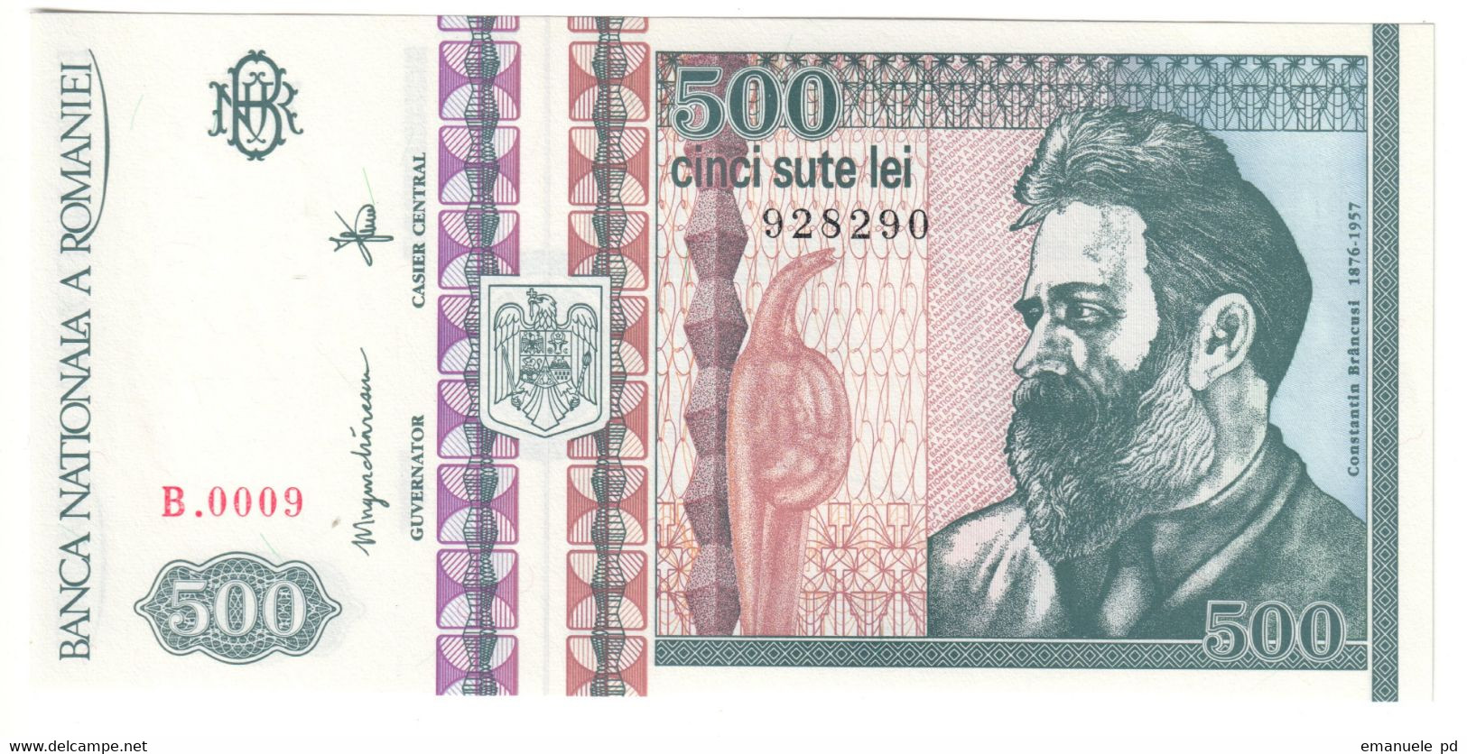 ROMANIA	500	LEI	1992	P101	UNC	Watermark Like 500 Lei 1991 -101A		.CV. - Romania