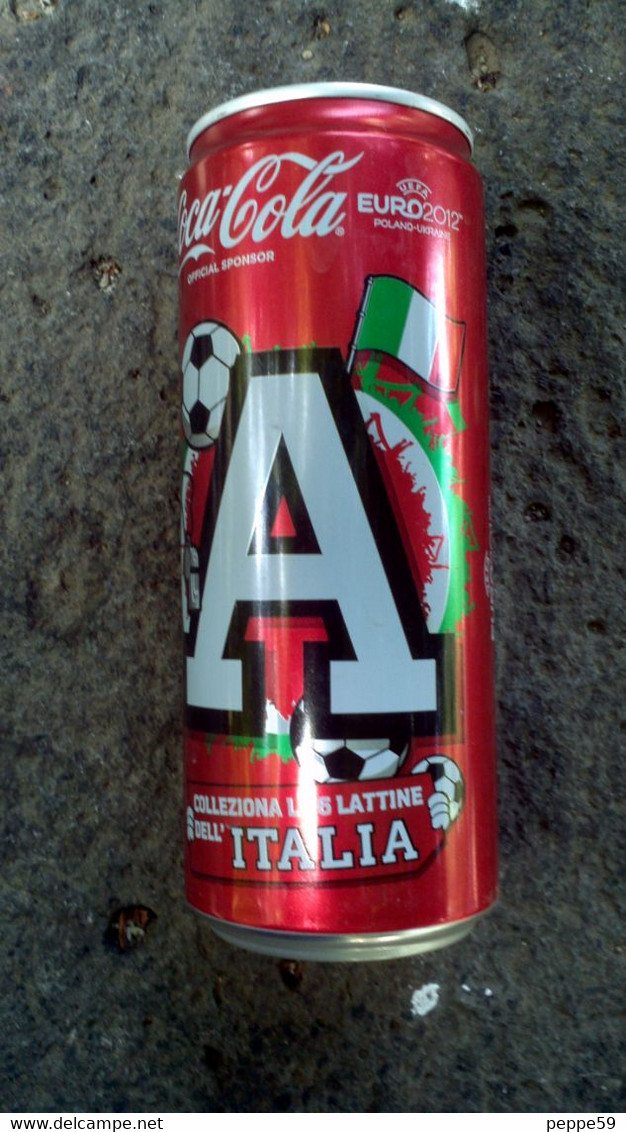 Lattina Italia - Coca Cola - 33 Cl. - Italia Europei 2012 Lettera A -  Vuota - Blikken