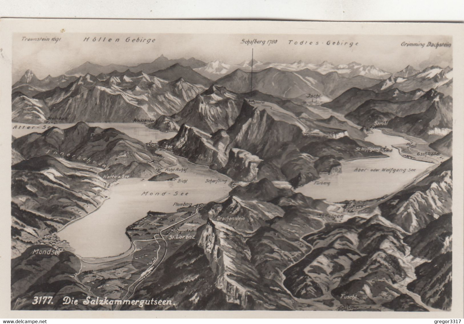 A5389) Die SALZKAMMERGUT Seen - MONDSEE ABERSEE WOLFGANGSEE - ATTERSEE - Vogelschau ALT - Sonstige & Ohne Zuordnung