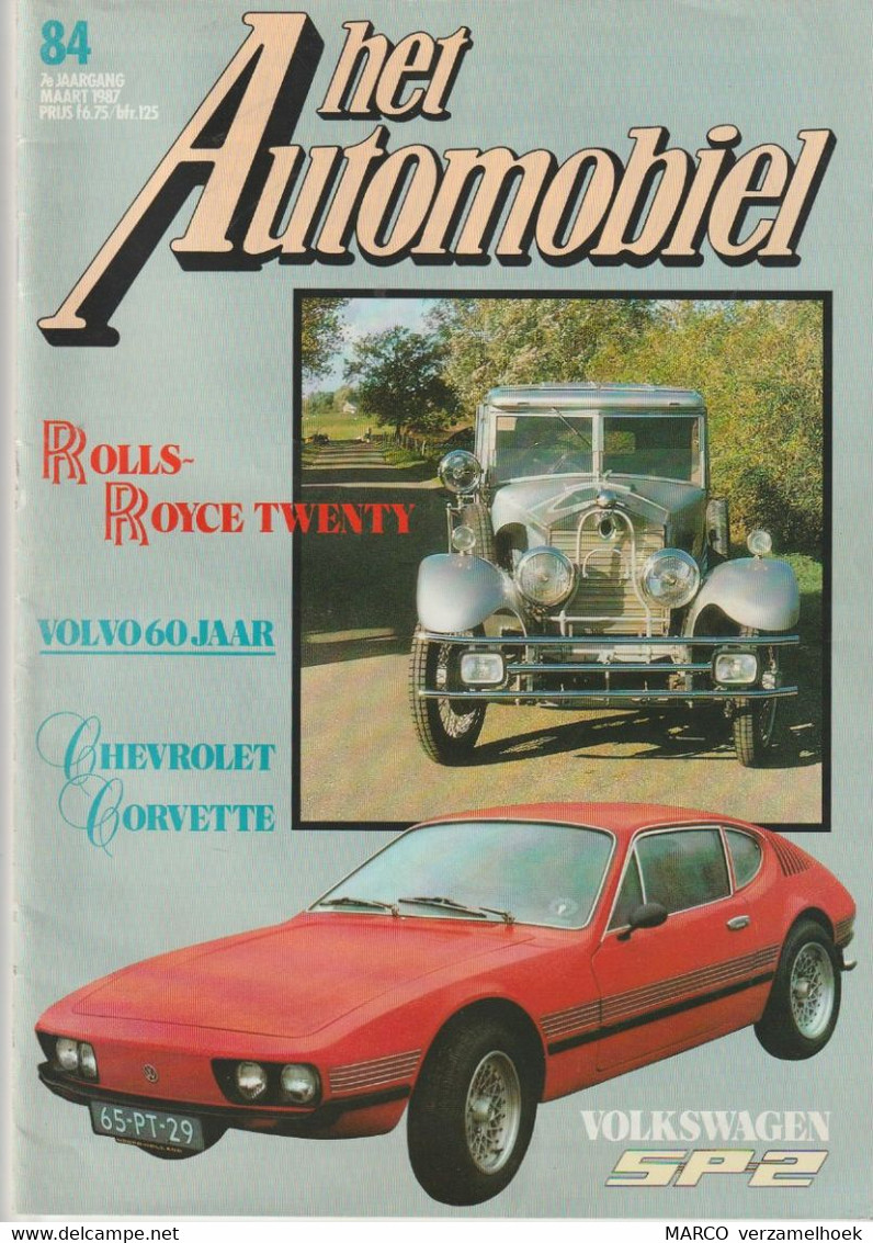 Het AUTOMOBIEL 84 1987: Rolls Royce-volvo-chevrolet-VW Volkswagen SP2 - Auto/moto