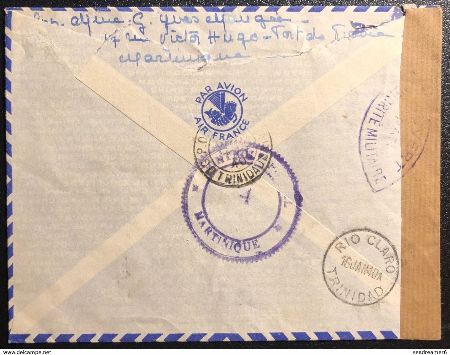 Martinique Lettre Tarif à 7FR 1940 N°149B Obl De Fort De France Pour Trinidad ! Avec Double Censure TTB - Briefe U. Dokumente