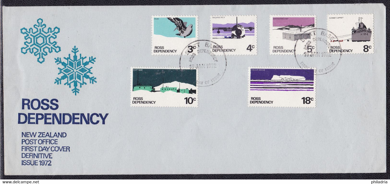 Ross Dependency, 1972, Definitives, Set On FDC - Covers & Documents