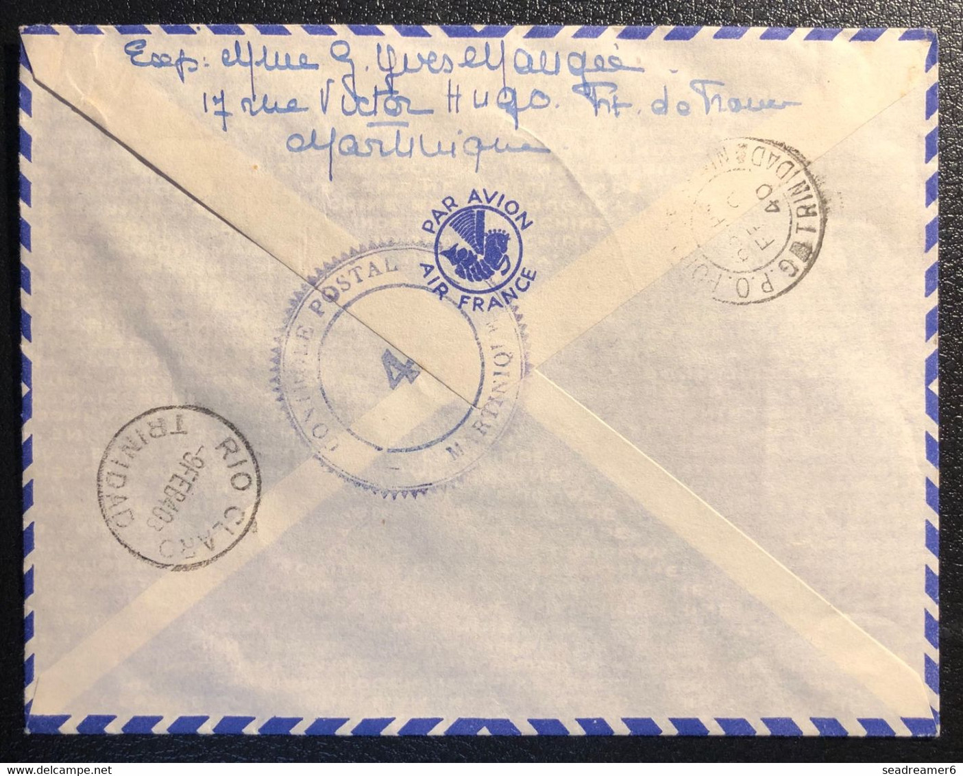 Martinique Lettre Tarif à 5FR 1940 N°149B Obl De Fort De France Pour Trinidad ! Avec Censure + Griffe Visitez La Mart... - Covers & Documents