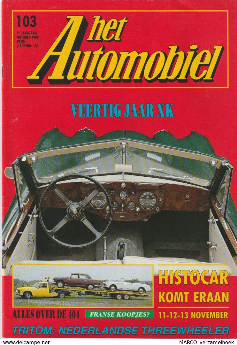 Het AUTOMOBIEL 103 1988: Jaguar-alfa Romeo-peugeot-tritom - Auto/moto