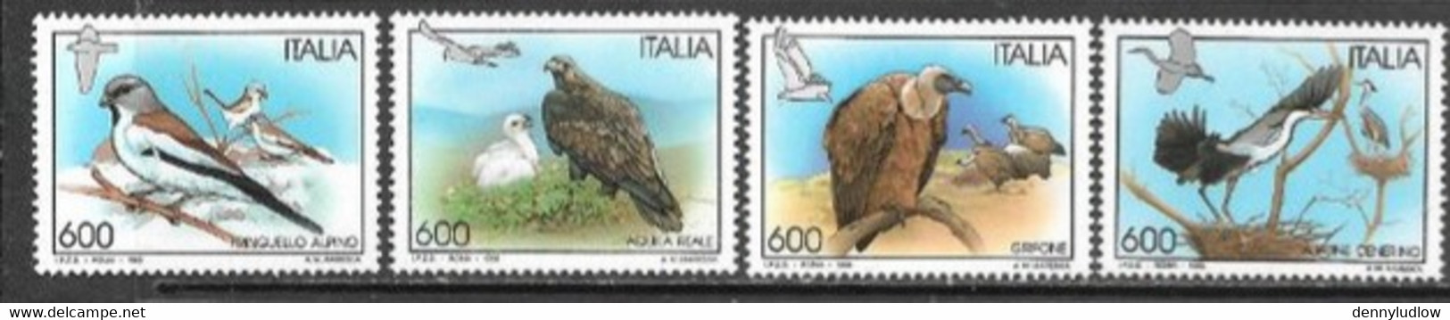 Italy  1995  Sc#2016-9  Birds Set  MNH   2016 Scott Value $3 - 1991-00: Ungebraucht