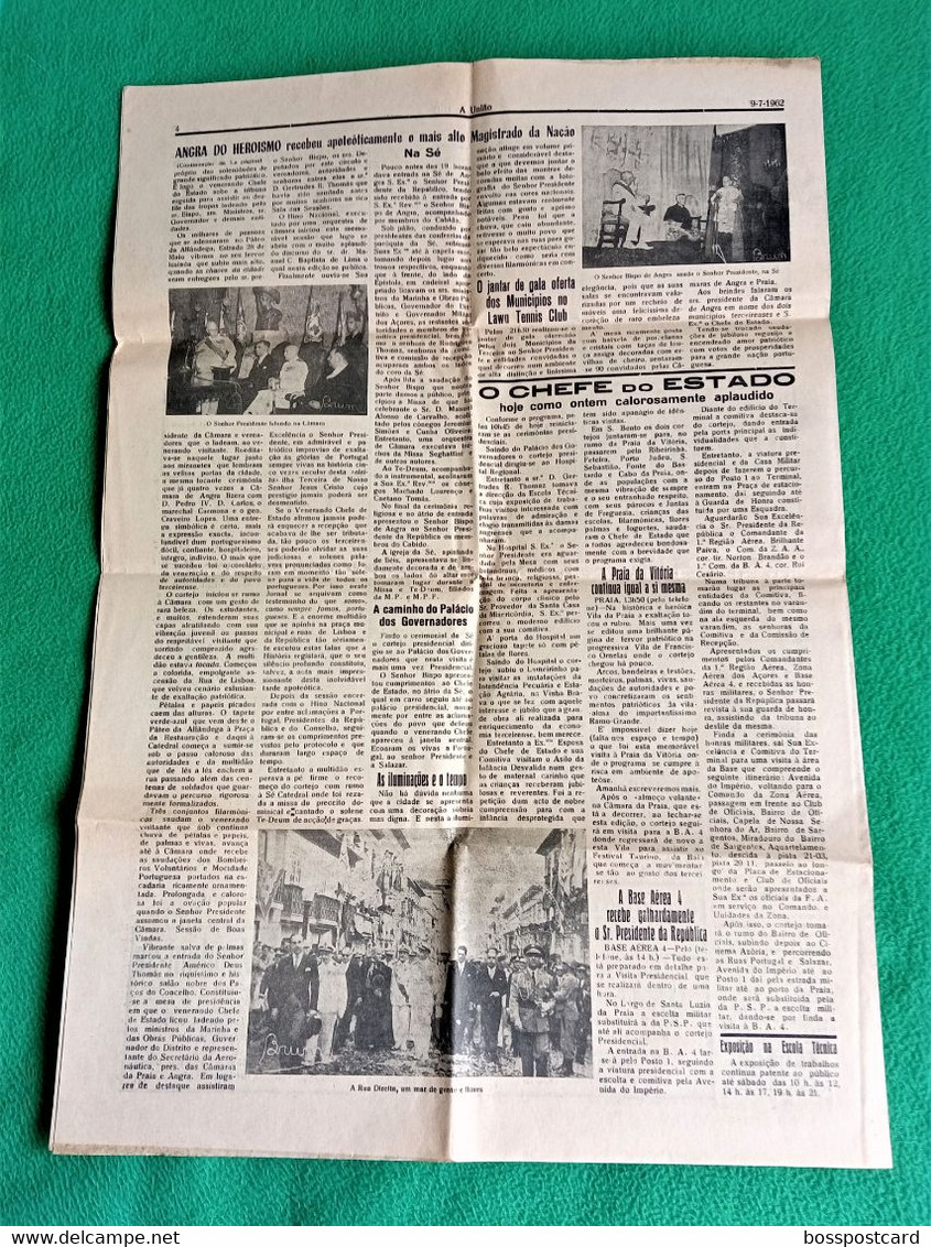Angra Do Heroísmo - Jornal A União Nº 19973, 9 De Julho De 1962 - Imprensa - Ilha Terceira - Açores - Portugal - Algemene Informatie