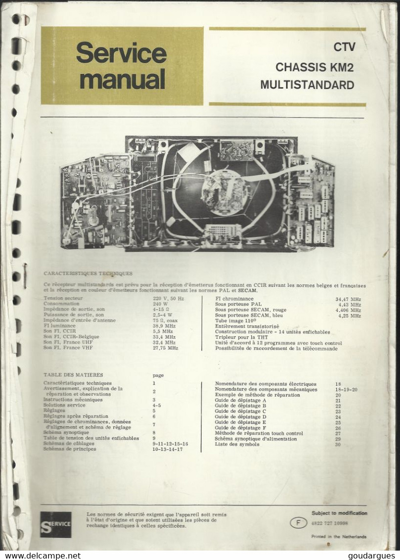 Service Manual - CTV Chassis KM2 Multistandard - Fernsehgeräte