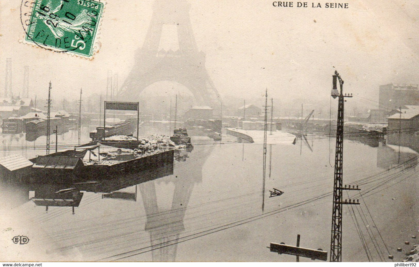 Paris. Crue De La Seine. Tour Eiffel. - Inondations