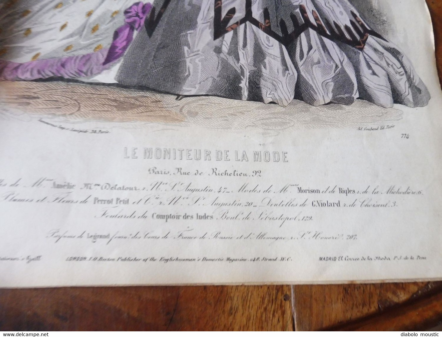1865 MMM Gravure Par Jules David  " TOILETTES De PRINTEMPS Etc  " ; Dim.= 21cm X 29cm (orig. Le Moniteur De La Mode) - Prints & Engravings