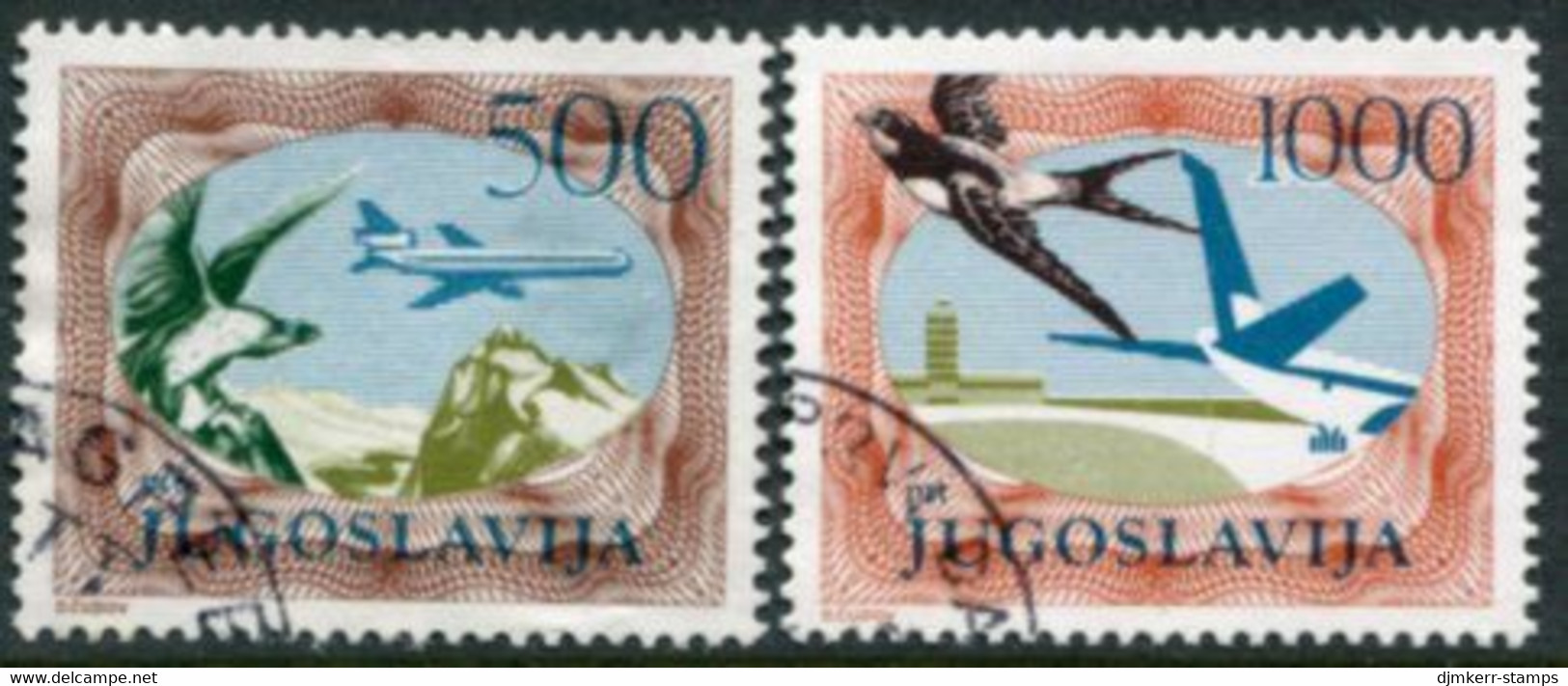 YUGOSLAVIA 1985 Airmail Definitive Perforated 12½ Used.  Michel 2098-99A - Gebruikt