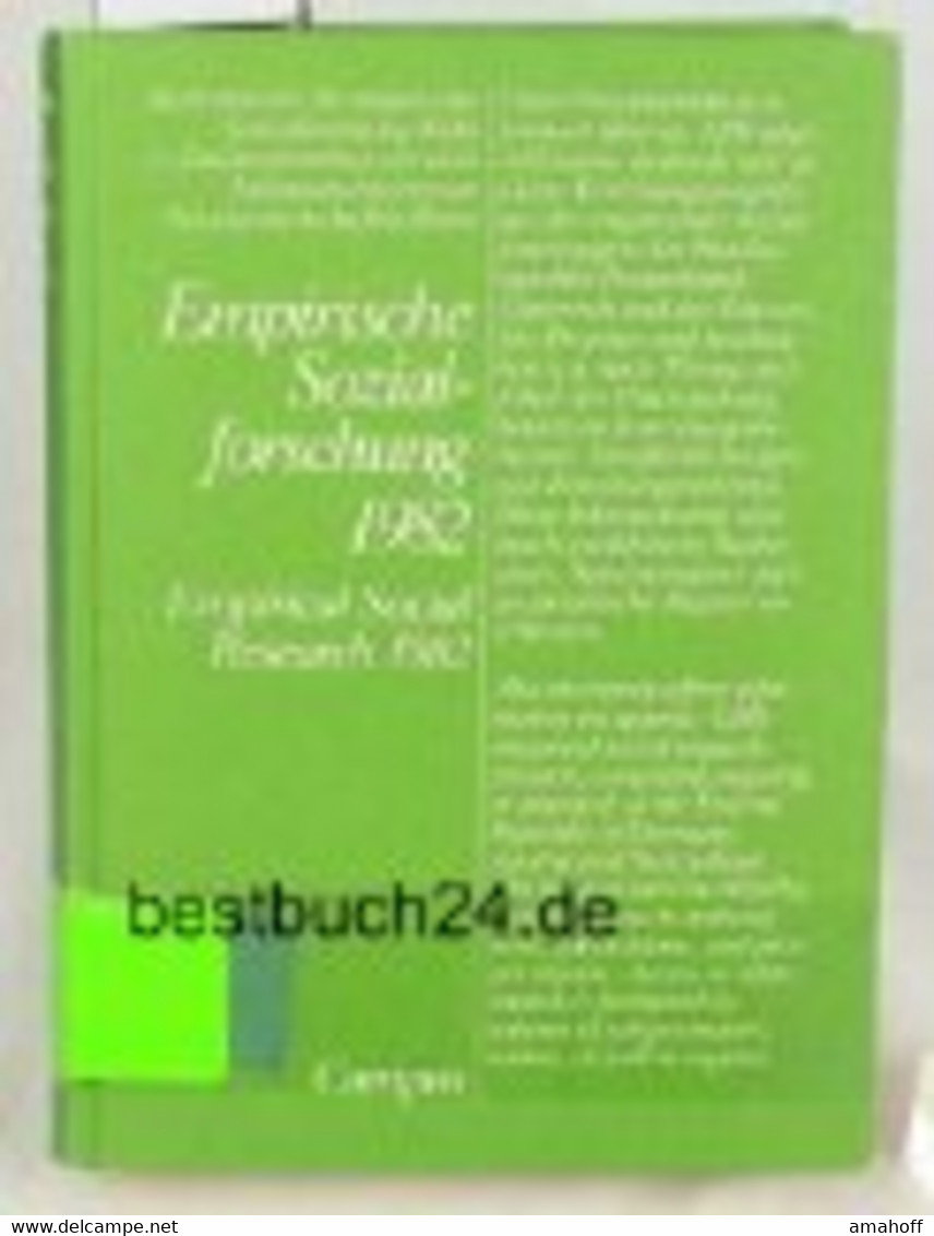 Empirische Sozialforschung 1982: Empirical Social Research 1982 (Beiträge Zur Empirischen Sozialforschung) - Psicología