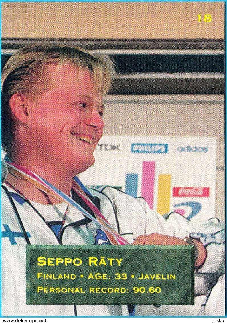 SEPPO RATY Finland (Javelin) - 1995 WORLD CHAMPIONSHIPS IN ATHLETICS - Old Trading Card * Athletisme Atletica Athletik - Trading Cards