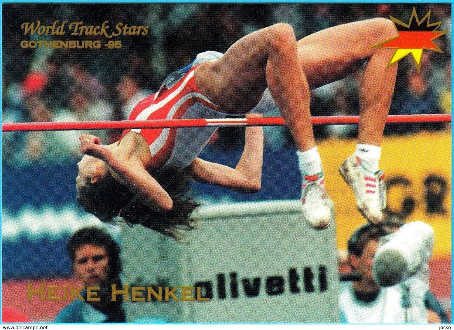 HEIKE HENKEL Germany (High Jump) 1995 WORLD CHAMPIONSHIPS IN ATHLETICS - Trading Card * Athletisme Athletik Deutschland - Trading Cards