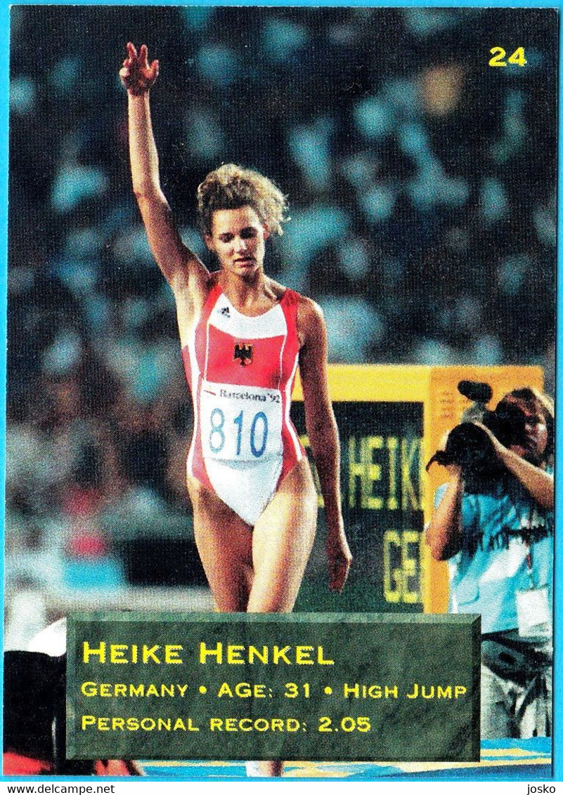 HEIKE HENKEL Germany (High Jump) 1995 WORLD CHAMPIONSHIPS IN ATHLETICS - Trading Card * Athletisme Athletik Deutschland - Trading Cards