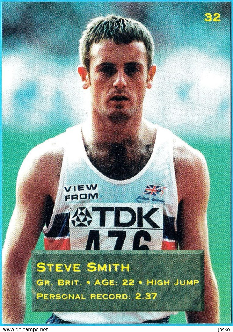 STEVE SMITH Great Britain England (High Jump) 1995 WORLD CHAMPIONSHIPS IN ATHLETICS Trading Card * Athletisme Atletica - Trading Cards