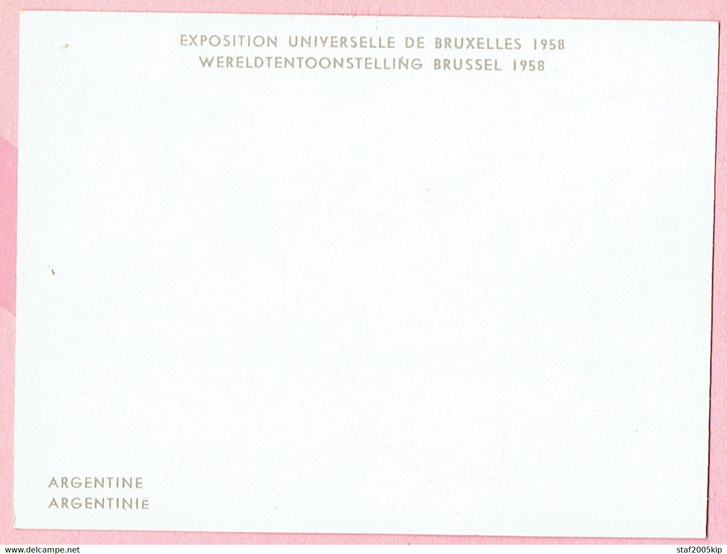 Chromo Wereldtentoonstelling Brussel 1958 - (7,5 Cm X 9,8 Cm) - Argentinië - Collections