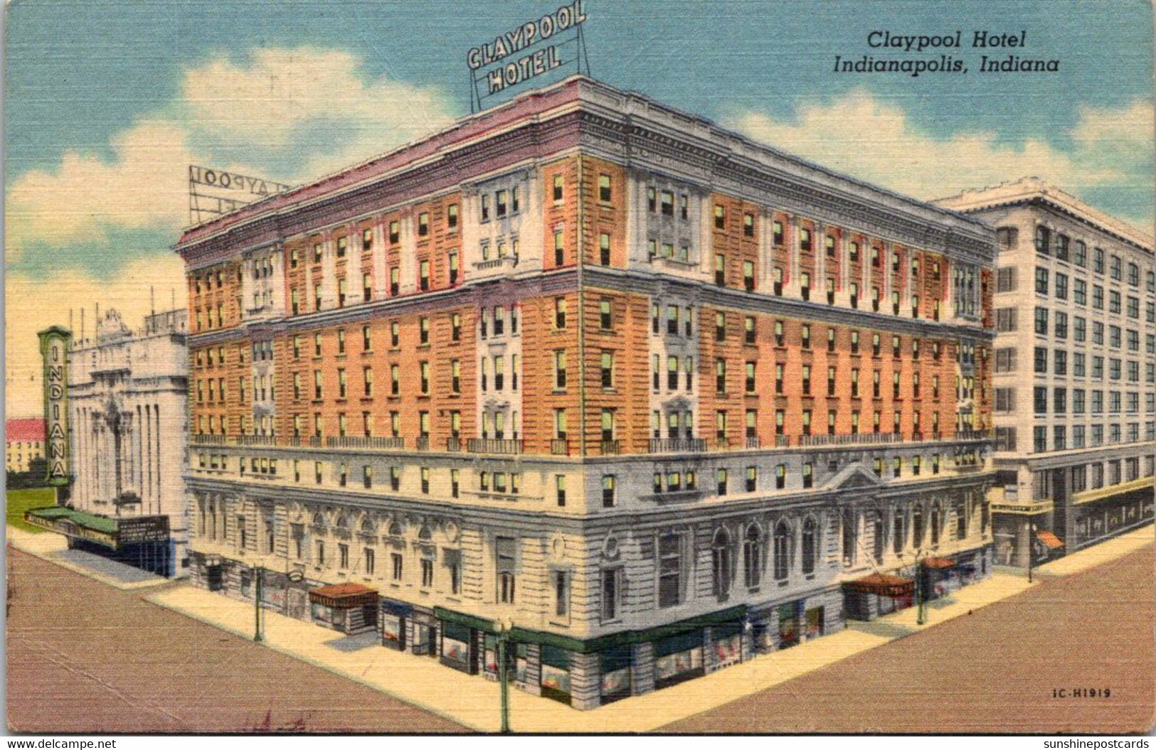 Indiana Indianapolis The Claypool Hotel 1956 Curteich - Indianapolis