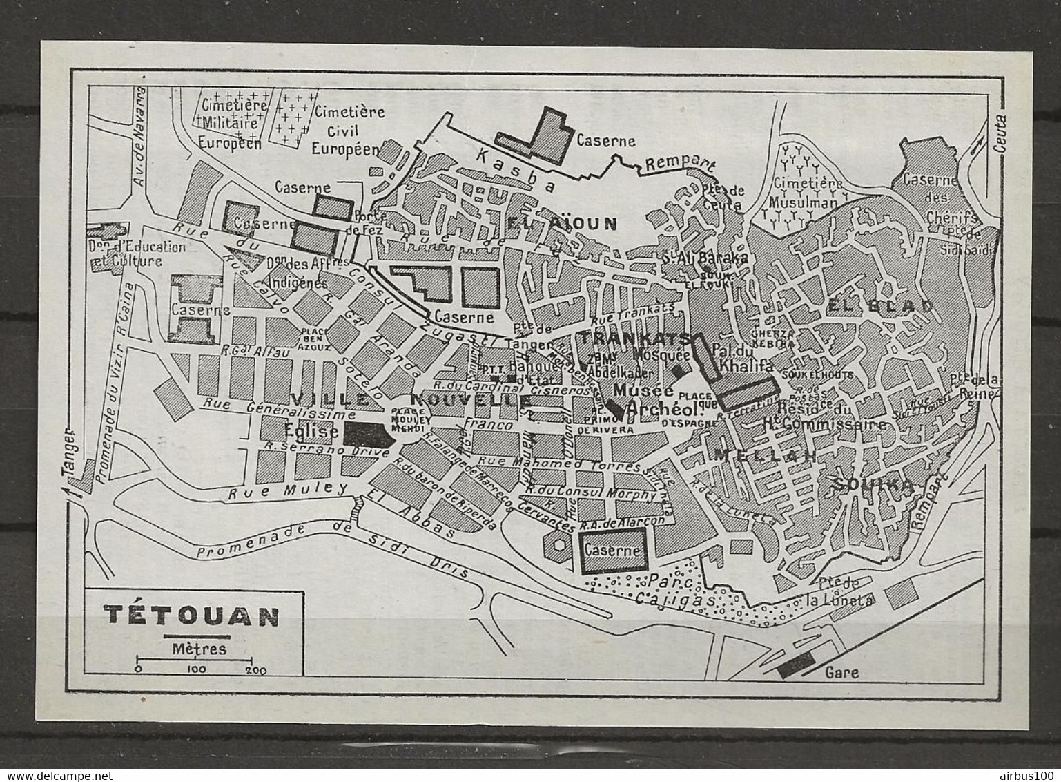 CARTE PLAN MAP 1954 MAGHREB MAROC MOROCCO - TÉTOUAN - VILLE NOUVELLE - TRANKATS - EL AIOUM - SOUIKA - Cartes Topographiques