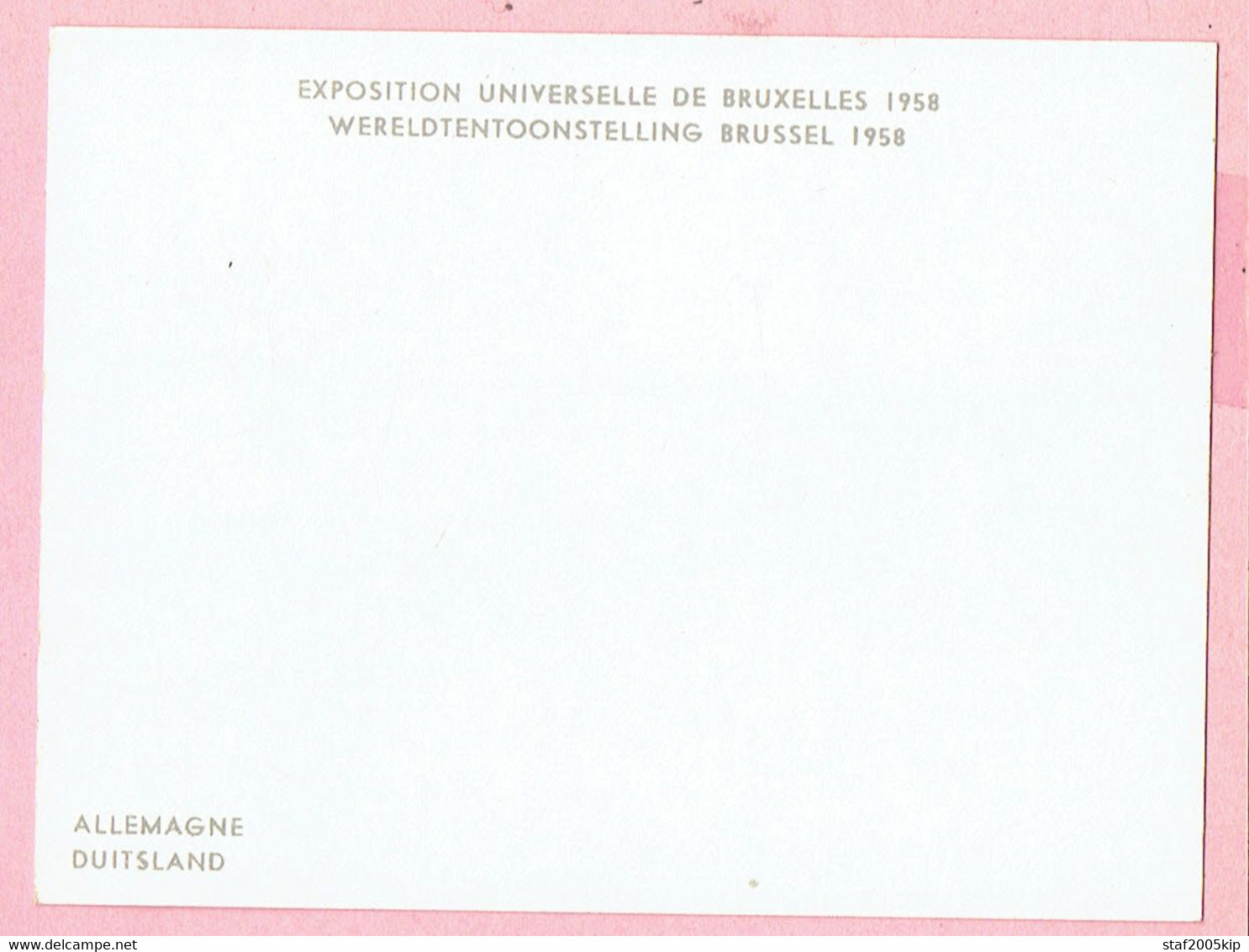 Chromo Wereldtentoonstelling Brussel 1958 - (7,5 Cm X 9,8 Cm) - Duitsland - Allemagne - Collections