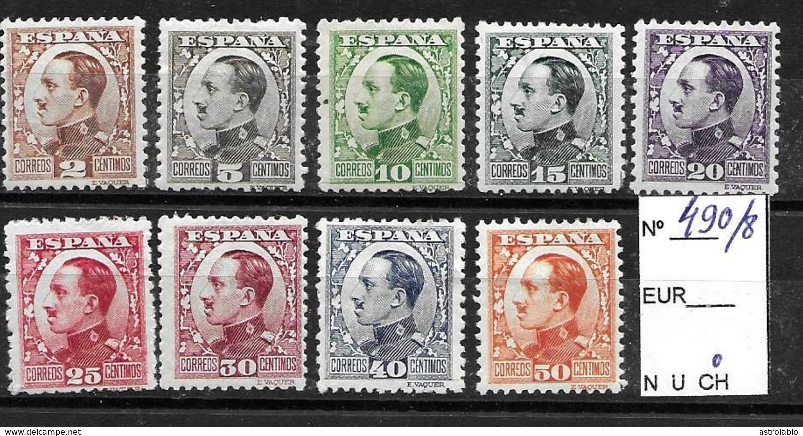 Vaquer De Perfil MH 1930  Edifil 490/8  Con Fijasellos Yvert 403/11 - Nuevos