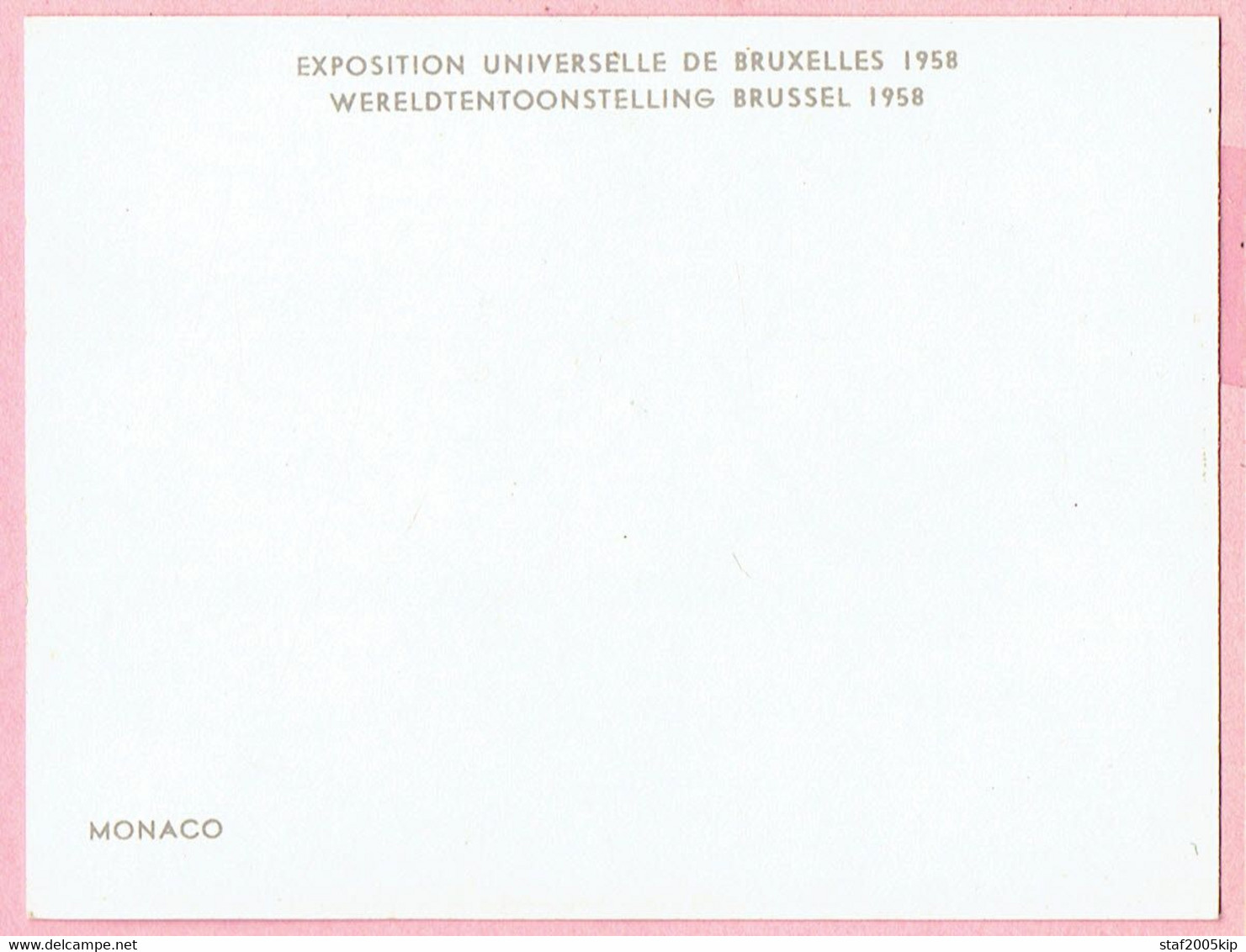 Chromo Wereldtentoonstelling Brussel 1958 - (7,5 Cm X 9,8 Cm) - MONACO - Collections