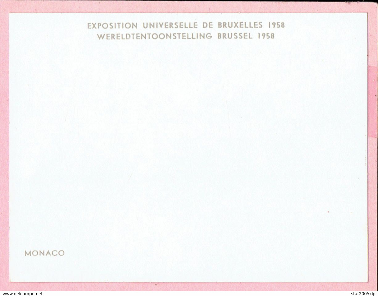 Chromo Wereldtentoonstelling Brussel 1958 - (7,5 Cm X 9,8 Cm) - MONACO I - Collections