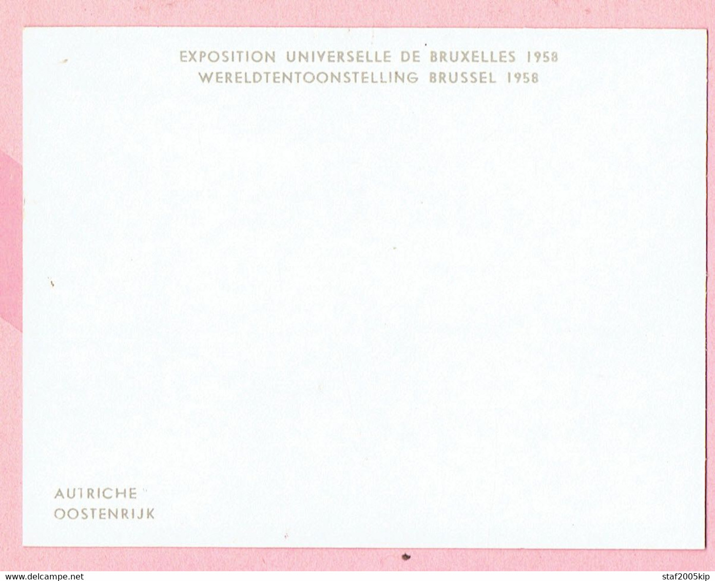 Chromo Wereldtentoonstelling Brussel 1958 - (7,5 Cm X 9,8 Cm) - OOSTENRIJK - AUTRICHE - Collections