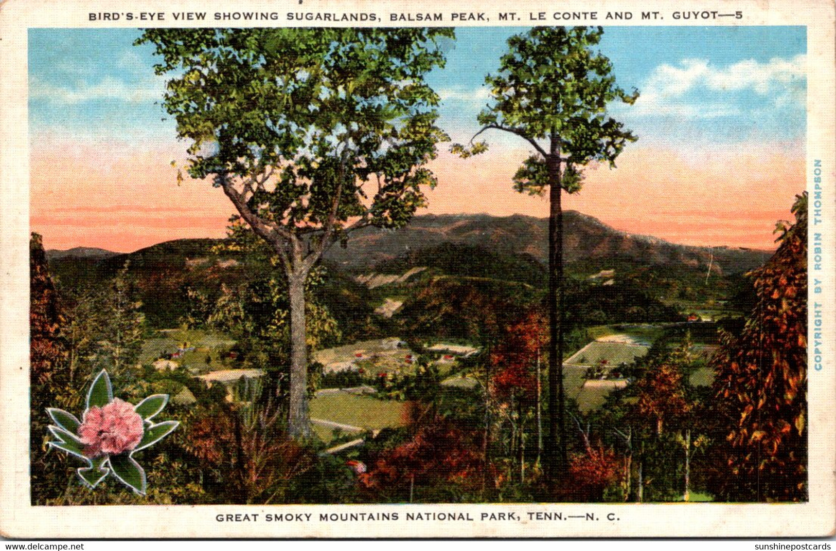 Tennessee Great Smoky Mountains Birds Eye View Showing Sugarlands Balsam Peak Mt Le Conye & Mt Guyot - Smokey Mountains