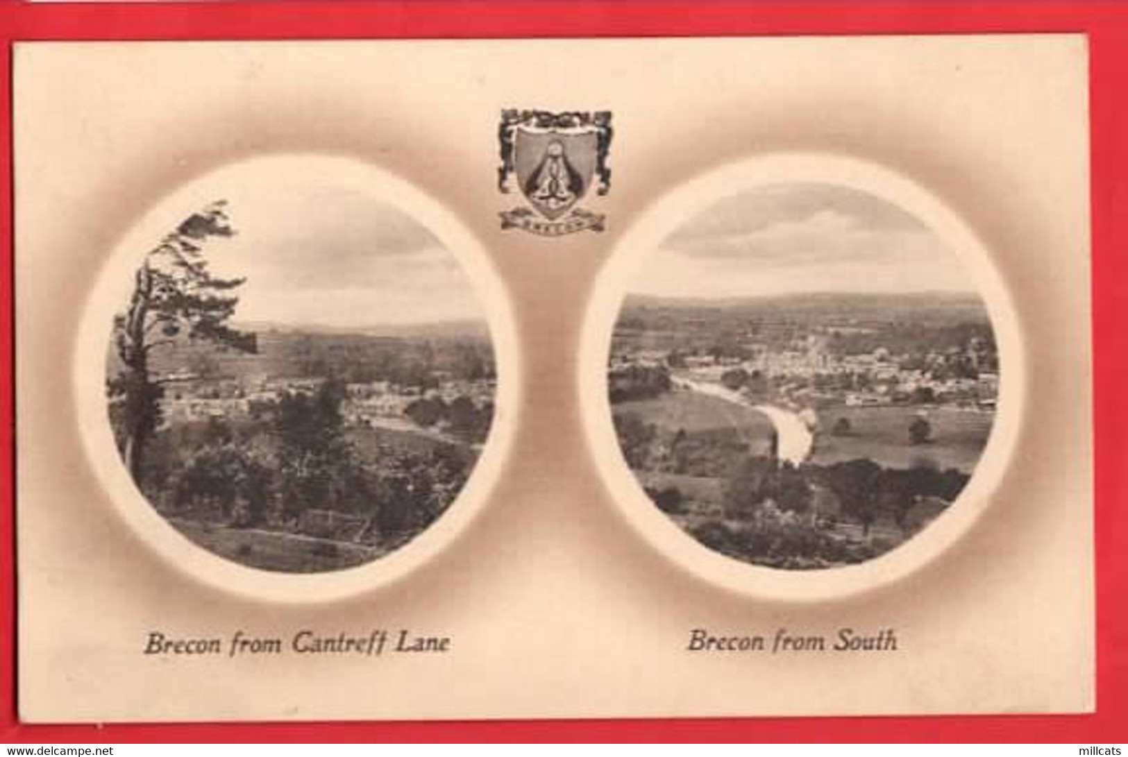 UK WALES  BRECON   2 VIEW CARD  Pu 1915 - Breconshire