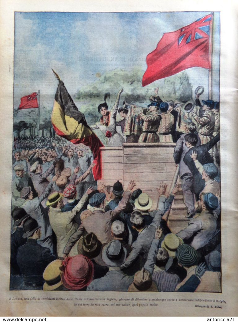 La Tribuna Illustrata 1 Novembre 1914 WW1 Alberto Belgio Sottomarini Fiandra Zar - Guerre 1914-18