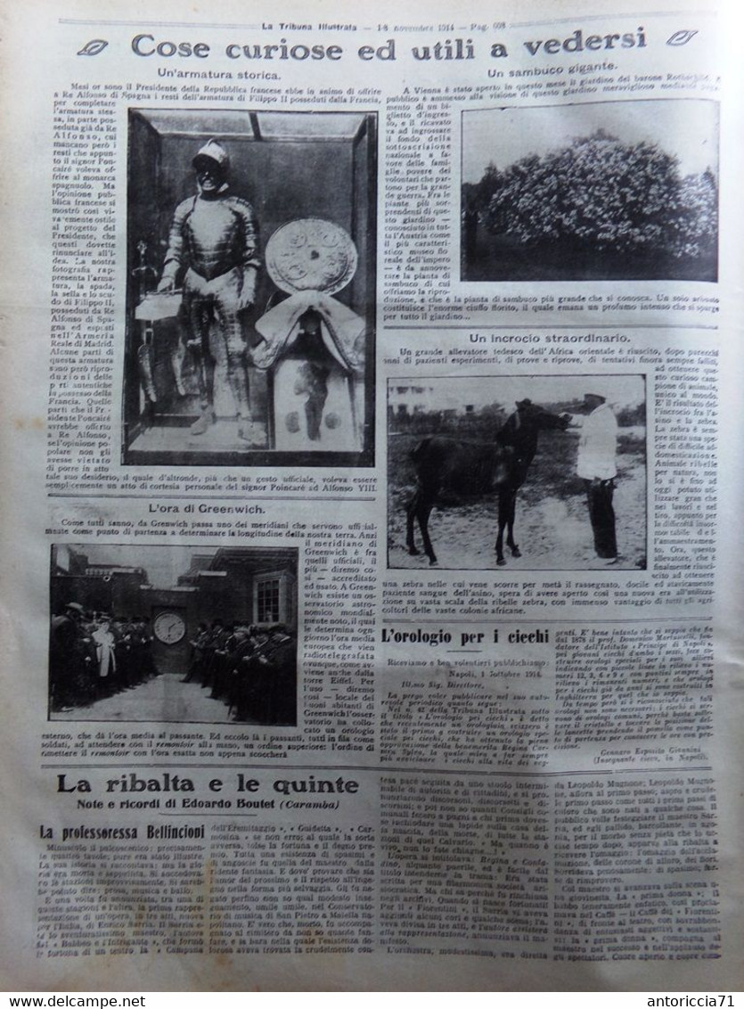 La Tribuna Illustrata 1 Novembre 1914 WW1 Alberto Belgio Sottomarini Fiandra Zar - Weltkrieg 1914-18