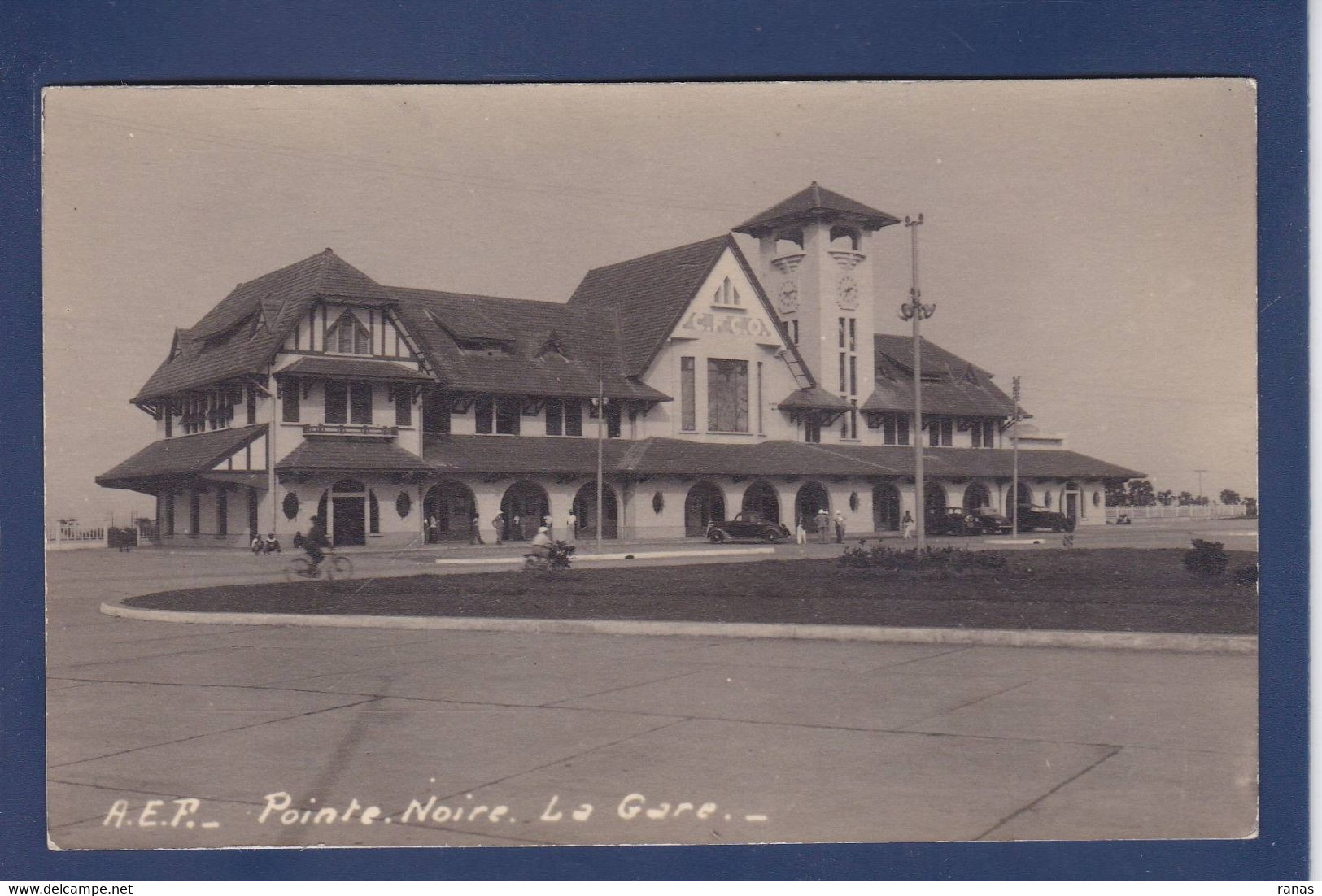 CPA Congo Afrique Noire Gare Chemin De Fer Pointe Noire Carte Photo écrite - Congo Français