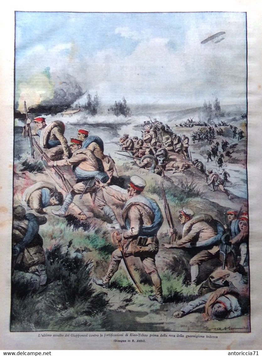 La Tribuna Illustrata 22 Novembre 1914 WW1 Nieuwpoort Tsingtao Reims Indennità - Weltkrieg 1914-18