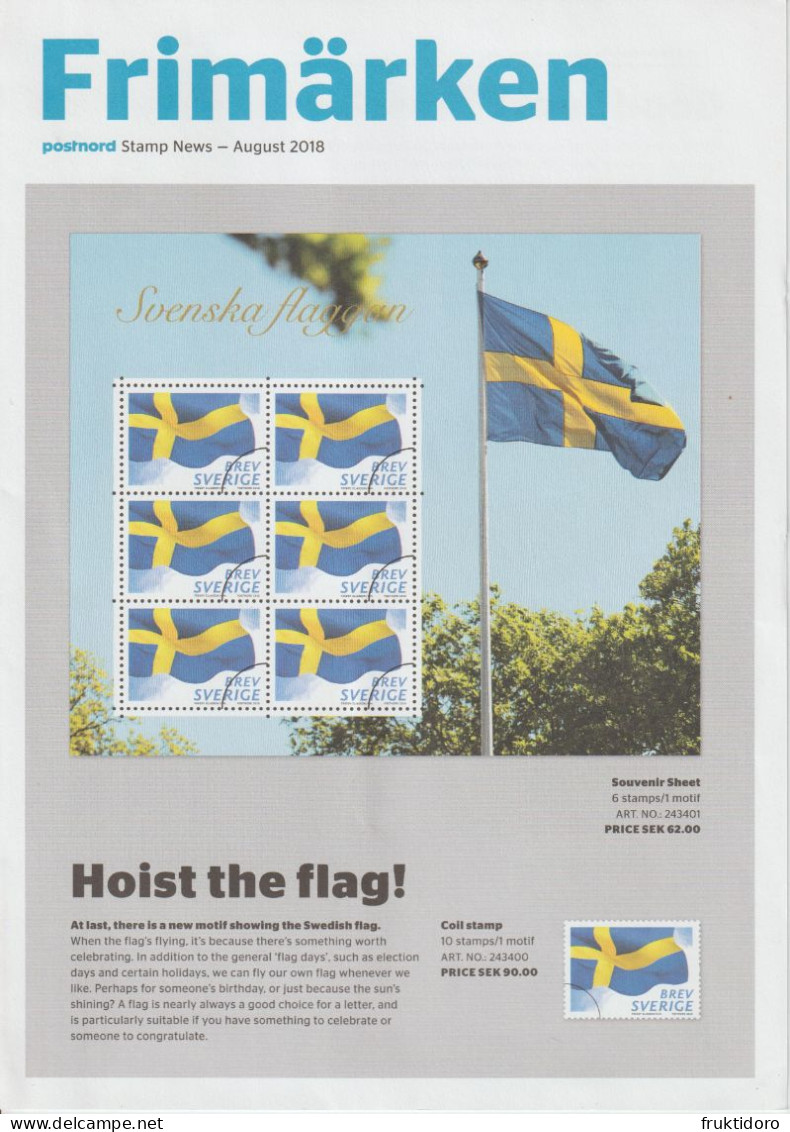 Sweden Brochures Frimärken 2018 Nature's Larder - Saltwater Fish - Europa - Bridges - Ingmar Bergman - Swedish Flag - Collections