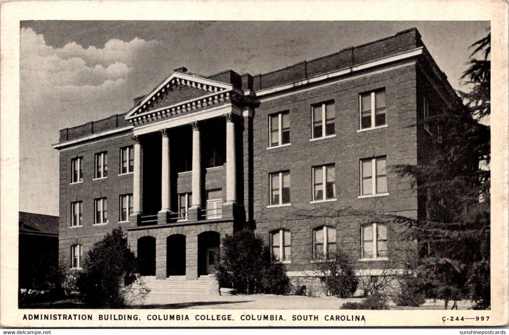 South Carolina Columbia Administration Building Columbia College 1941 - Columbia