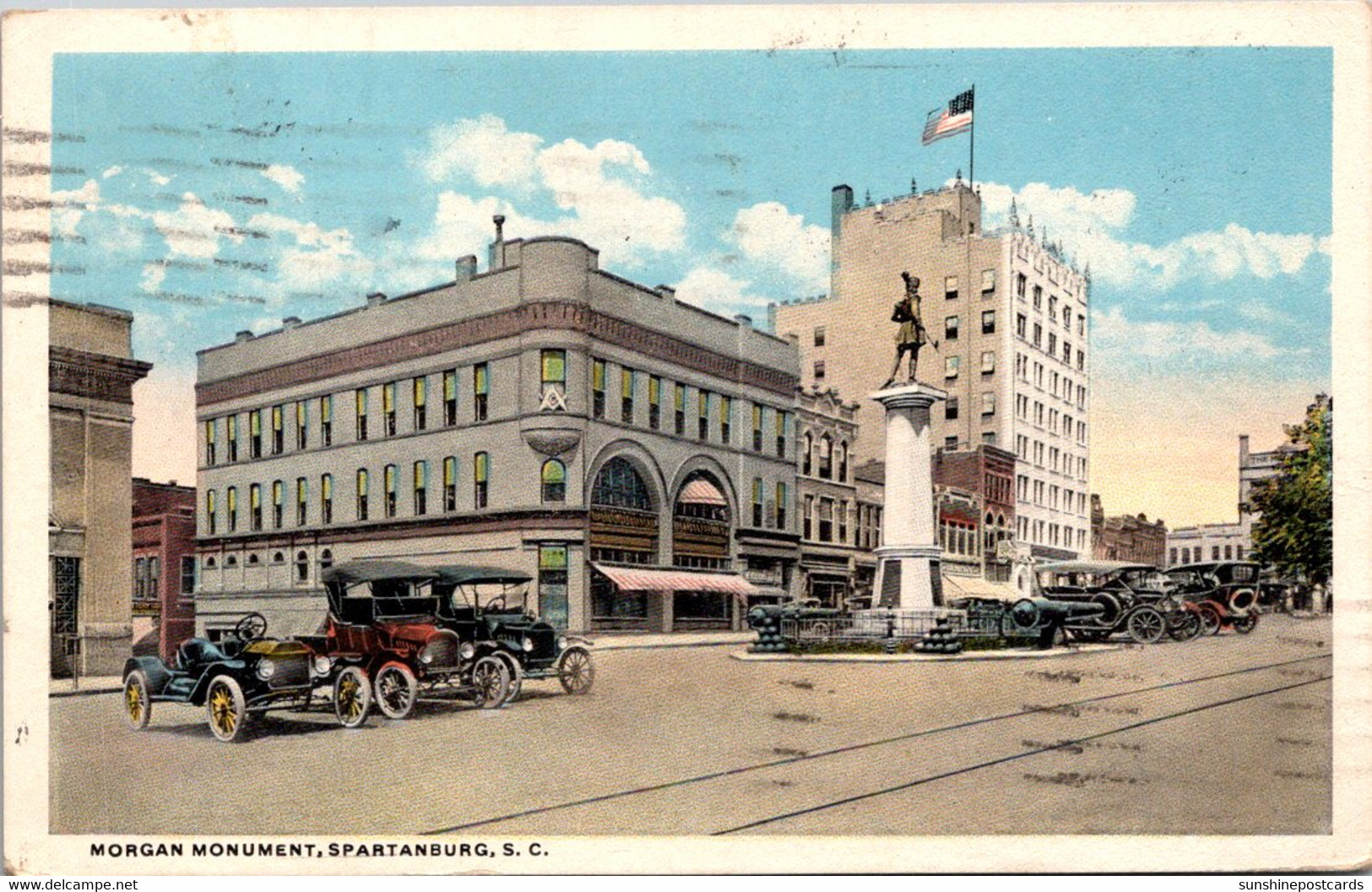 South Carolina Spartanburg The Morgan Monument 1920 Curteich - Spartanburg