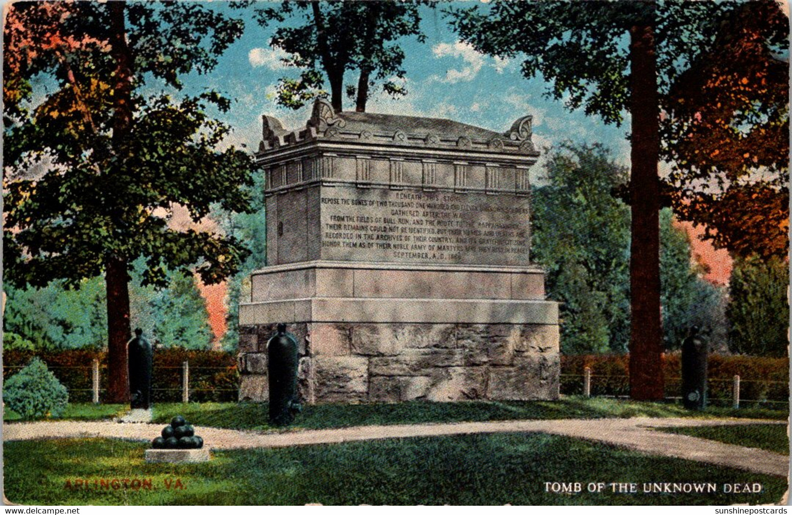 Virginia Arlington Tomb Of The Unknown Dead Curteich - Arlington