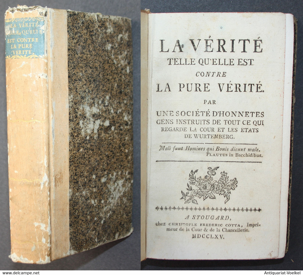 La Vérité Telle Qu'elle Est, Contre La Pure Vérité, ' [von J.H. Maubert De Gouvest]. Par Une Société D'honnete - Raritäten