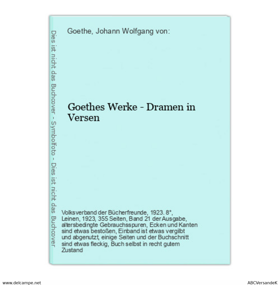 Goethes Werke - Dramen In Versen - Auteurs All.