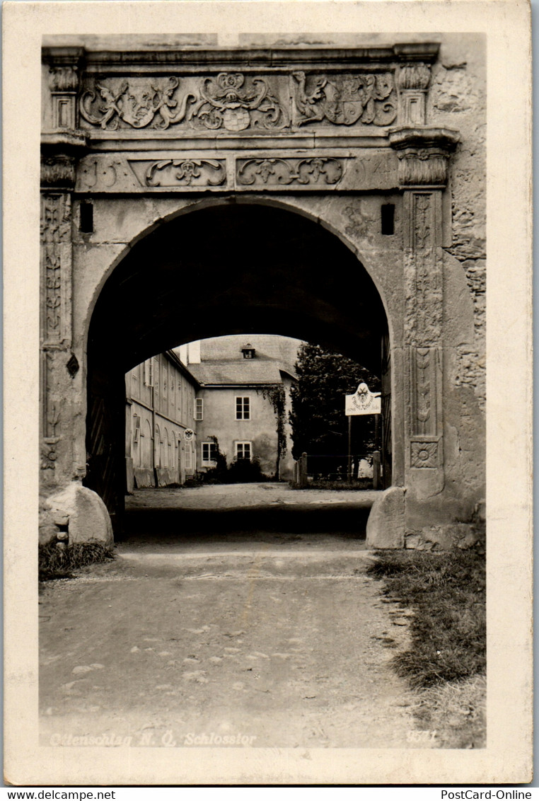 23377 - Niederösterreich - Ottenschlag , Schlosstor - Gelaufen 1952 - Zwettl