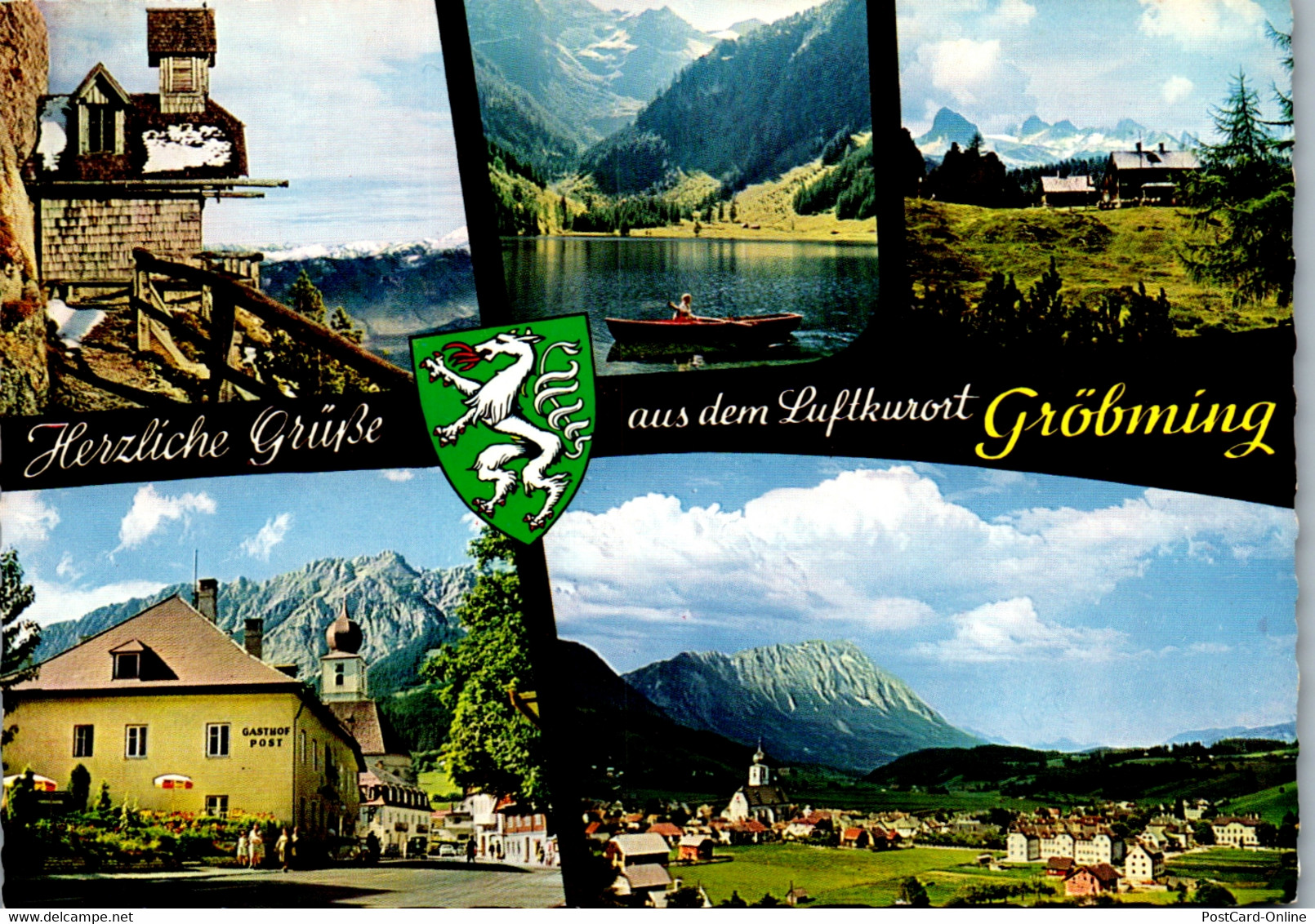 23549 - Steiermark - Gröbming , Gasthof Post , Kirchlein Am Stoderzinken , Schwarzensee , Grimming , Mehrbildkarte - Gel - Gröbming