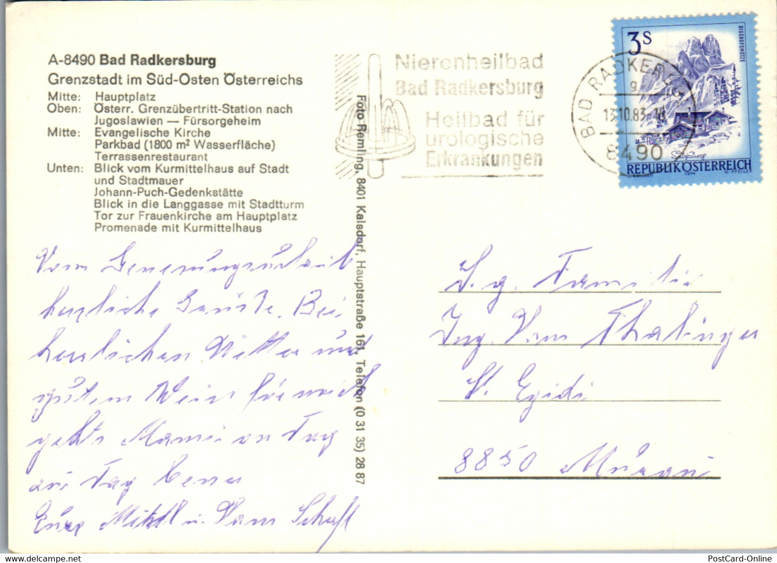 23591 - Steiermark - Bad Radkersburg , Mehrbildkarte - Gelaufen 1983 - Bad Radkersburg