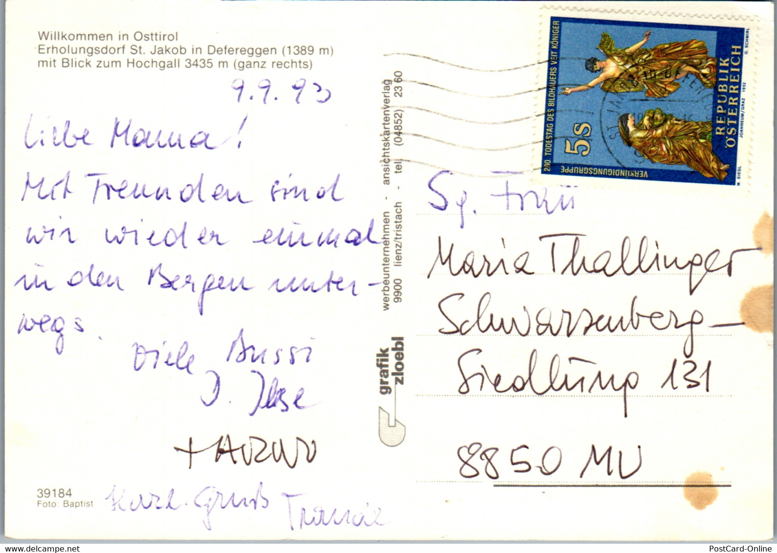 23768 - Tirol - St. Jacob Im Defereggen Mit Blick Zum Hochgall - Gelaufen 1993 - Defereggental