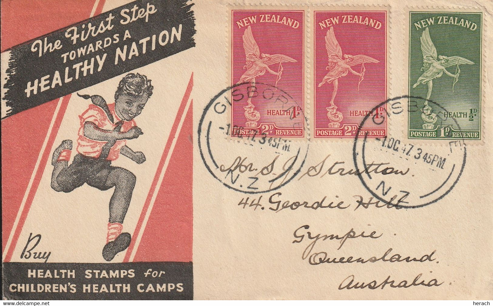 Nelle Zélande Lettre Pour L'Australie 1947 - Briefe U. Dokumente