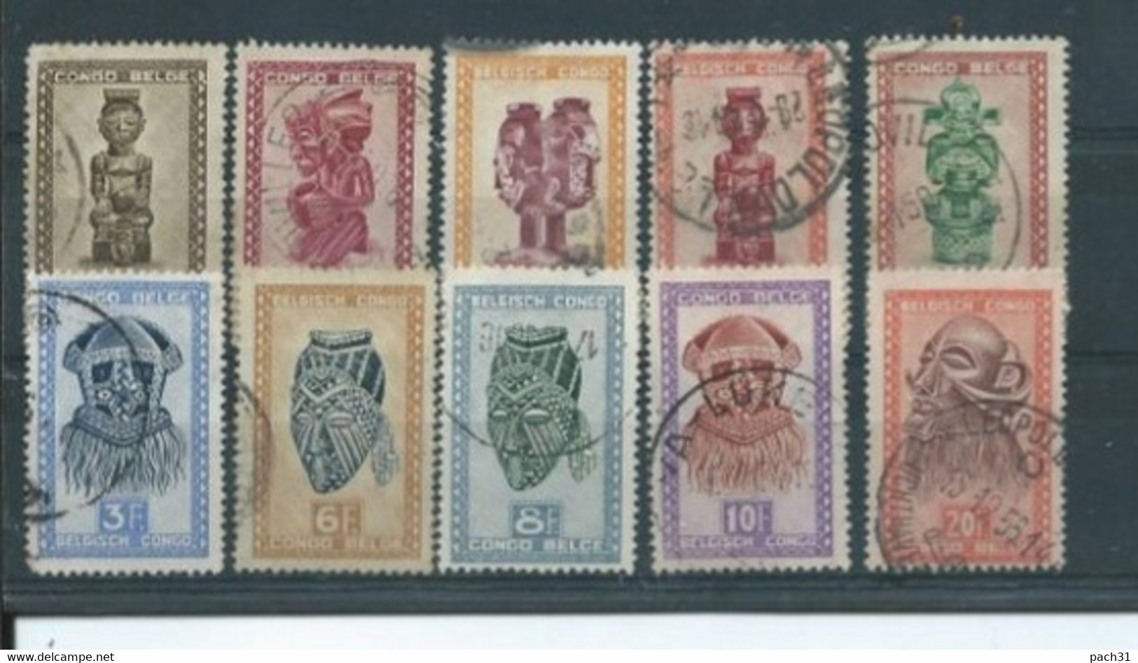 Congo Belge Lot De Timbres Différents  Art Indigène - Collezioni