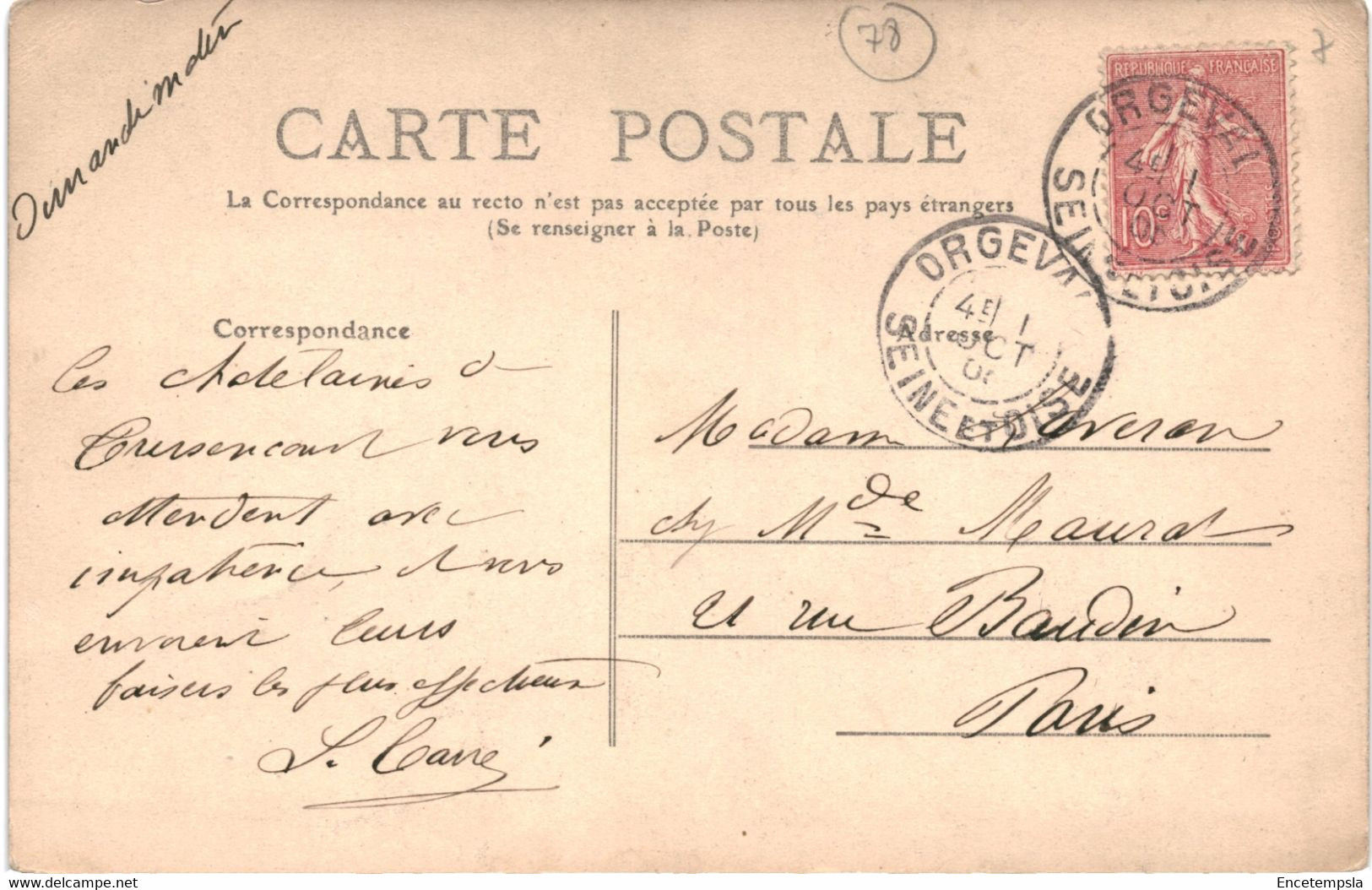 CPA- Carte Postale -France  Orgeval- Souvenir D'Orgeval 1905 VM42885ok+ - Orgeval